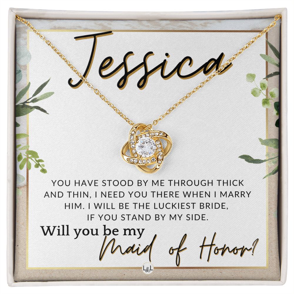 Maid of Honor Proposal, Custom Name - Be My Maid Of Honor, MOH Gift From Bride, Need You There , Beach and Destination Wedding Theme - Jewelry - Personalized Gift