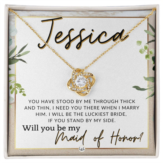Maid of Honor Proposal, Custom Name - Be My Maid Of Honor, MOH Gift From Bride, Need You There , Beach and Destination Wedding Theme - Jewelry - Personalized Gift