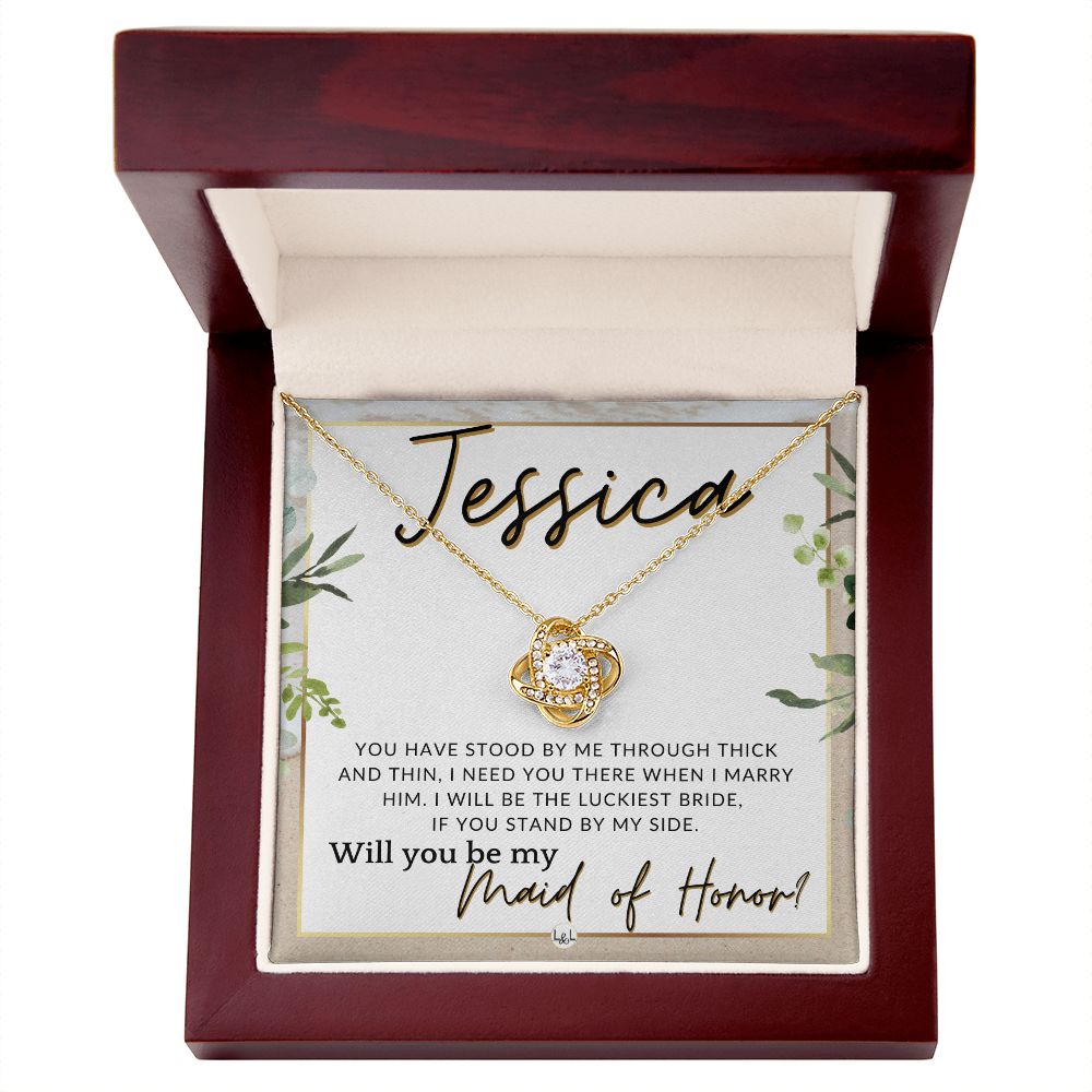 Maid of Honor Proposal, Custom Name - Be My Maid Of Honor, MOH Gift From Bride, Need You There , Beach and Destination Wedding Theme - Jewelry - Personalized Gift
