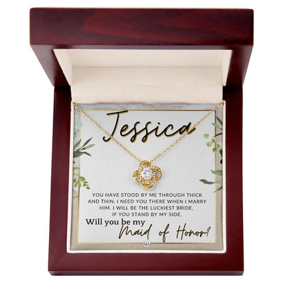 Maid of Honor Proposal, Custom Name - Be My Maid Of Honor, MOH Gift From Bride, Need You There , Beach and Destination Wedding Theme - Jewelry - Personalized Gift