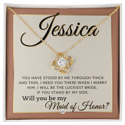 Maid of Honor Proposal, Custom Name - Be My Maid Of Honor, MOH Gift From Bride, Need You There , Terracotta, Rust And Gold Wedding Theme - Jewelry - Personalized Gift
