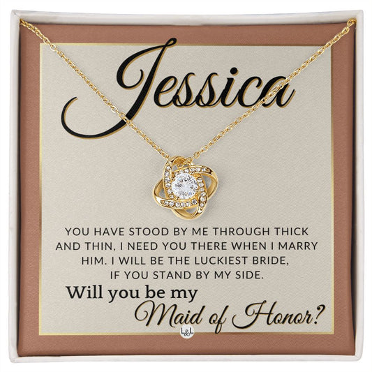 Maid of Honor Proposal, Custom Name - Be My Maid Of Honor, MOH Gift From Bride, Need You There , Terracotta, Rust And Gold Wedding Theme - Jewelry - Personalized Gift