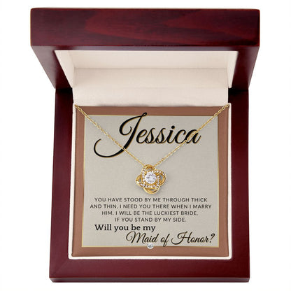 Maid of Honor Proposal, Custom Name - Be My Maid Of Honor, MOH Gift From Bride, Need You There , Terracotta, Rust And Gold Wedding Theme - Jewelry - Personalized Gift