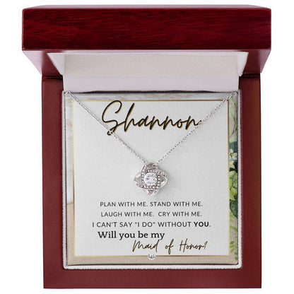 Maid of Honor Proposal, Custom Name - Be My Maid Of Honor, MOH Gift From Bride - Plan With Me , Beach and Destination Wedding Theme - Jewelry - Personalized Gift