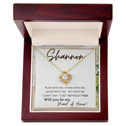 Maid of Honor Proposal, Custom Name - Be My Maid Of Honor, MOH Gift From Bride - Plan With Me , Beach and Destination Wedding Theme - Jewelry - Personalized Gift