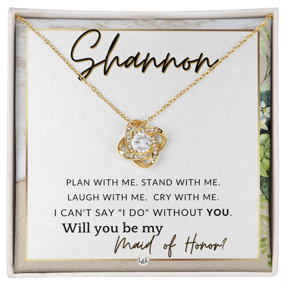 Maid of Honor Proposal, Custom Name - Be My Maid Of Honor, MOH Gift From Bride - Plan With Me , Beach and Destination Wedding Theme - Jewelry - Personalized Gift