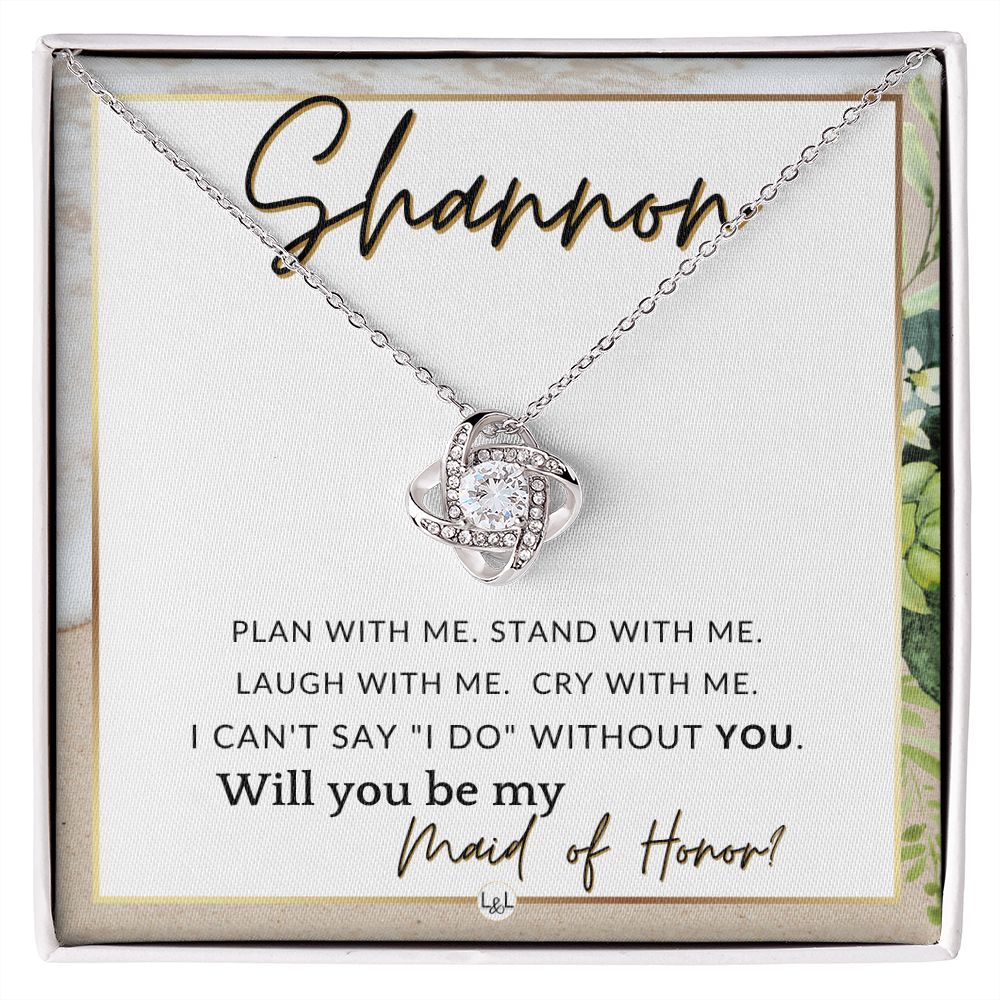 Maid of Honor Proposal, Custom Name - Be My Maid Of Honor, MOH Gift From Bride - Plan With Me , Beach and Destination Wedding Theme - Jewelry - Personalized Gift