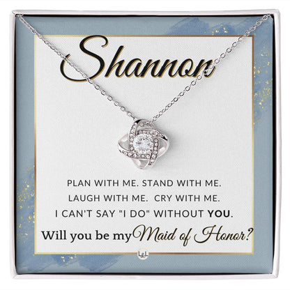 Maid of Honor Proposal, Custom Name - Be My Maid Of Honor, MOH Gift From Bride - Plan With Me , Dusty Blue And Gold Wedding Theme - Jewelry - Personalized Gift