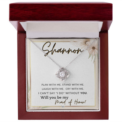 Maid of Honor Proposal, Custom Name - Be My Maid Of Honor, MOH Gift From Bride - Plan With Me , Pink Floral and Boho Wedding Theme - Jewelry - Personalized Gift