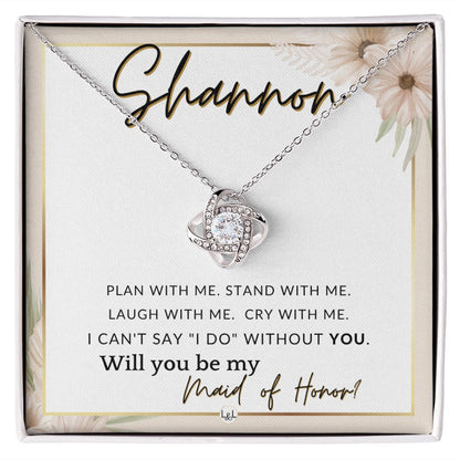 Maid of Honor Proposal, Custom Name - Be My Maid Of Honor, MOH Gift From Bride - Plan With Me , Pink Floral and Boho Wedding Theme - Jewelry - Personalized Gift