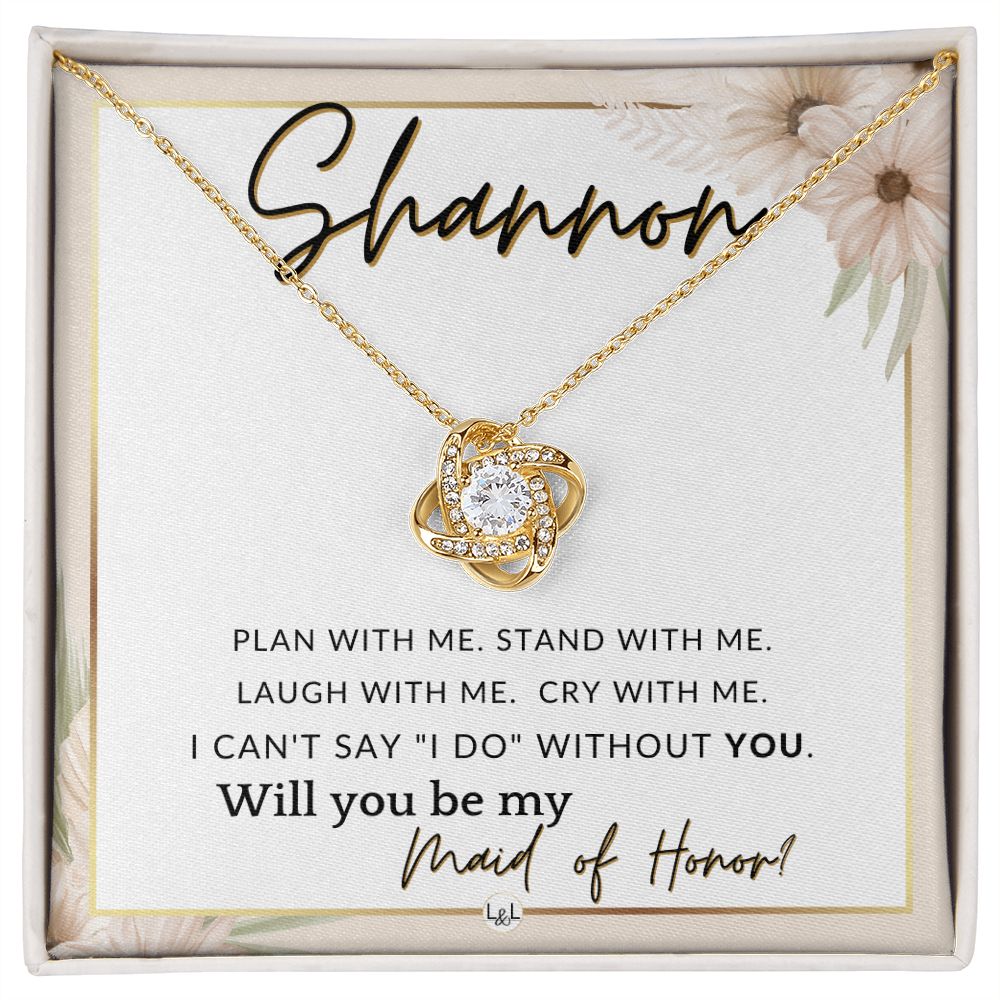 Maid of Honor Proposal, Custom Name - Be My Maid Of Honor, MOH Gift From Bride - Plan With Me , Pink Floral and Boho Wedding Theme - Jewelry - Personalized Gift