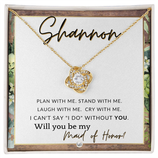 Maid of Honor Proposal, Custom Name - Be My Maid Of Honor, MOH Gift From Bride - Plan With Me , Rustic and Wood Wedding Theme - Jewelry - Personalized Gift