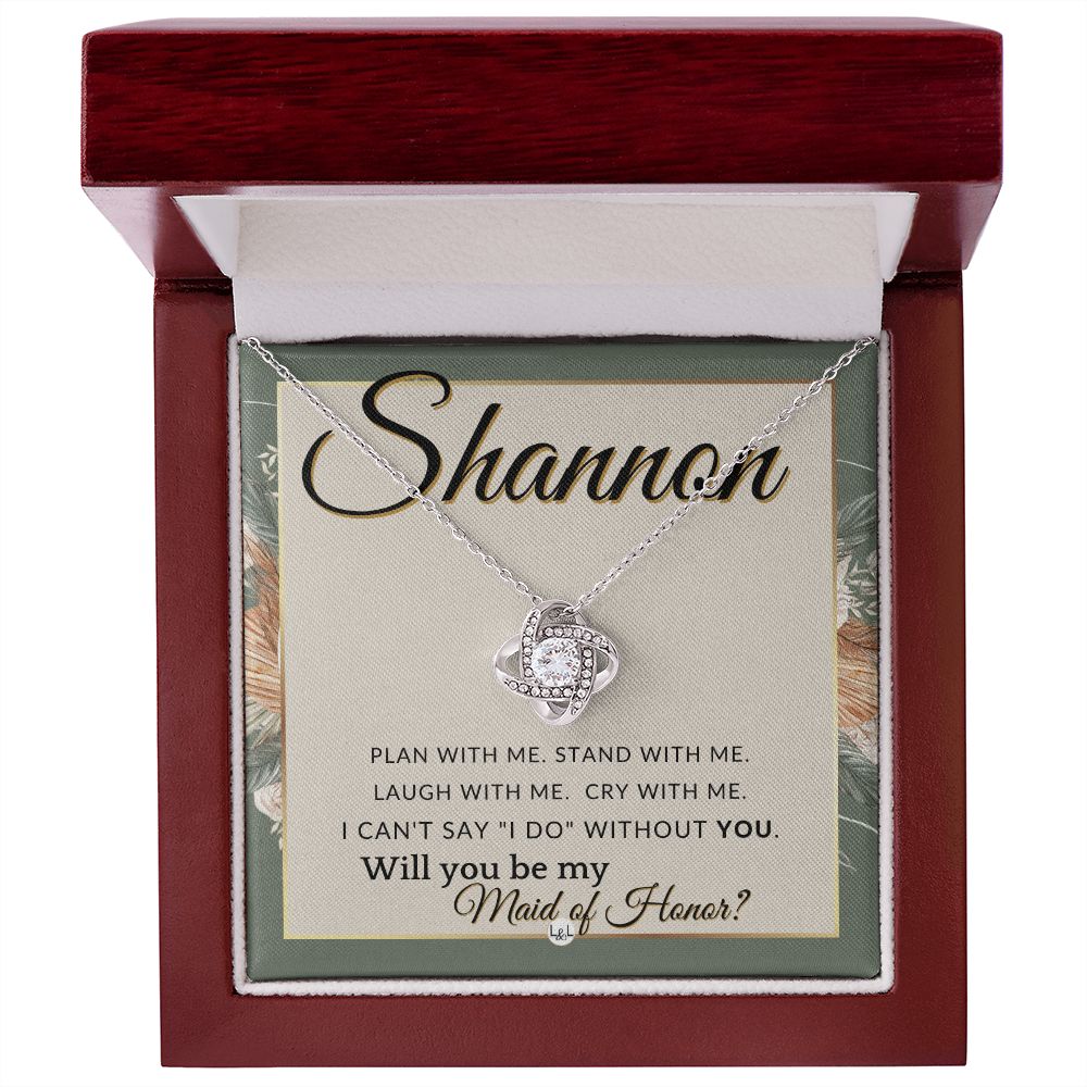 Maid of Honor Proposal, Custom Name - Be My Maid Of Honor, MOH Gift From Bride - Plan With Me , Sage Green & Boho Wedding Theme - Jewelry - Personalized Gift