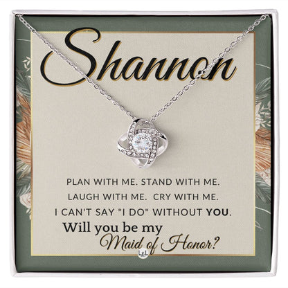 Maid of Honor Proposal, Custom Name - Be My Maid Of Honor, MOH Gift From Bride - Plan With Me , Sage Green & Boho Wedding Theme - Jewelry - Personalized Gift