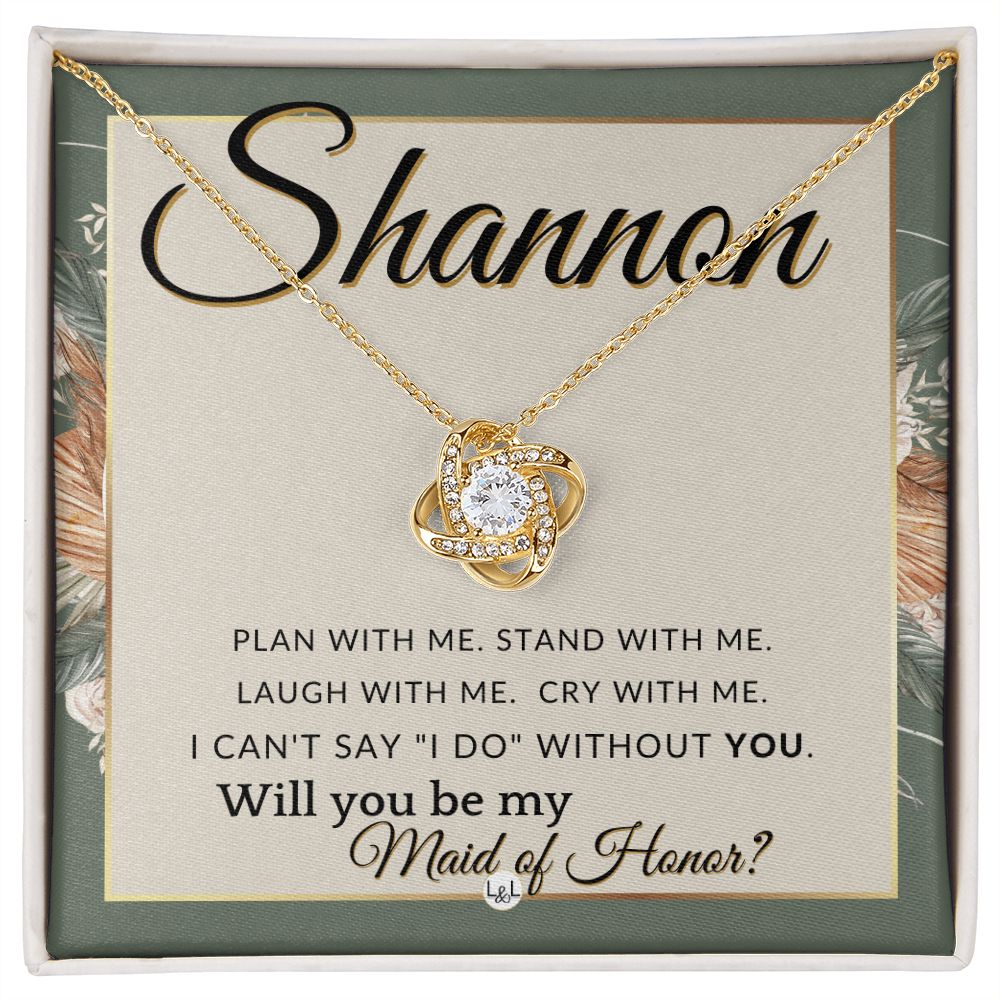 Maid of Honor Proposal, Custom Name - Be My Maid Of Honor, MOH Gift From Bride - Plan With Me , Sage Green & Boho Wedding Theme - Jewelry - Personalized Gift