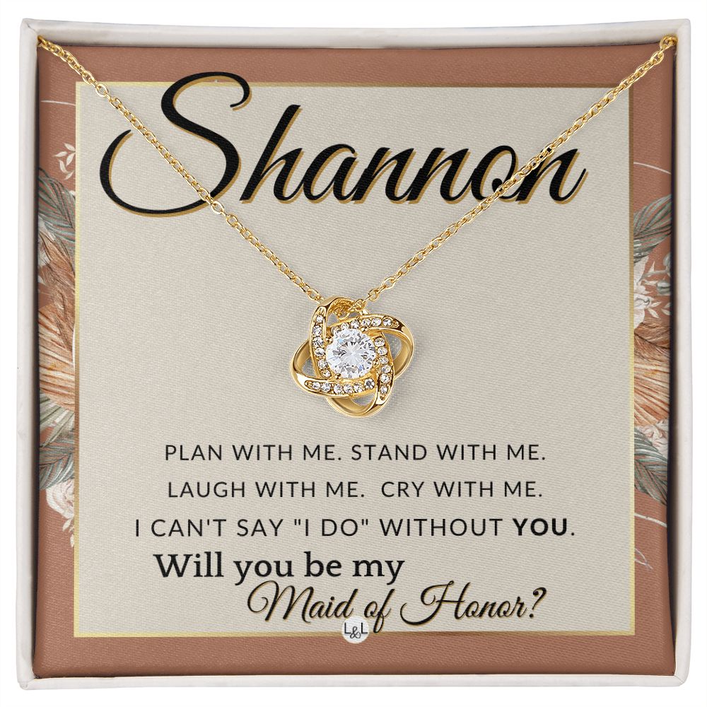 Maid of Honor Proposal, Custom Name - Be My Maid Of Honor, MOH Gift From Bride - Plan With Me , Terracotta, Rust And Gold Wedding Theme - Jewelry - Personalized Gift