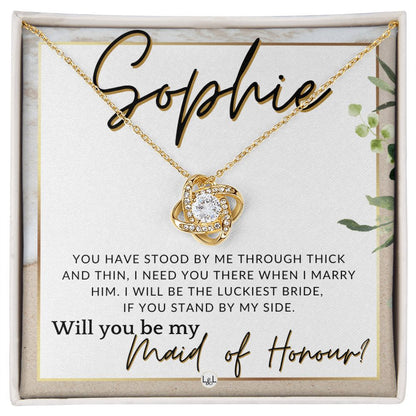 Maid of Honour Proposal, Custom Name - Be My Maid Of Honour - Gift From Bride - Need You There , Beach and Destination Wedding Theme - Jewelry - Personalized Gift