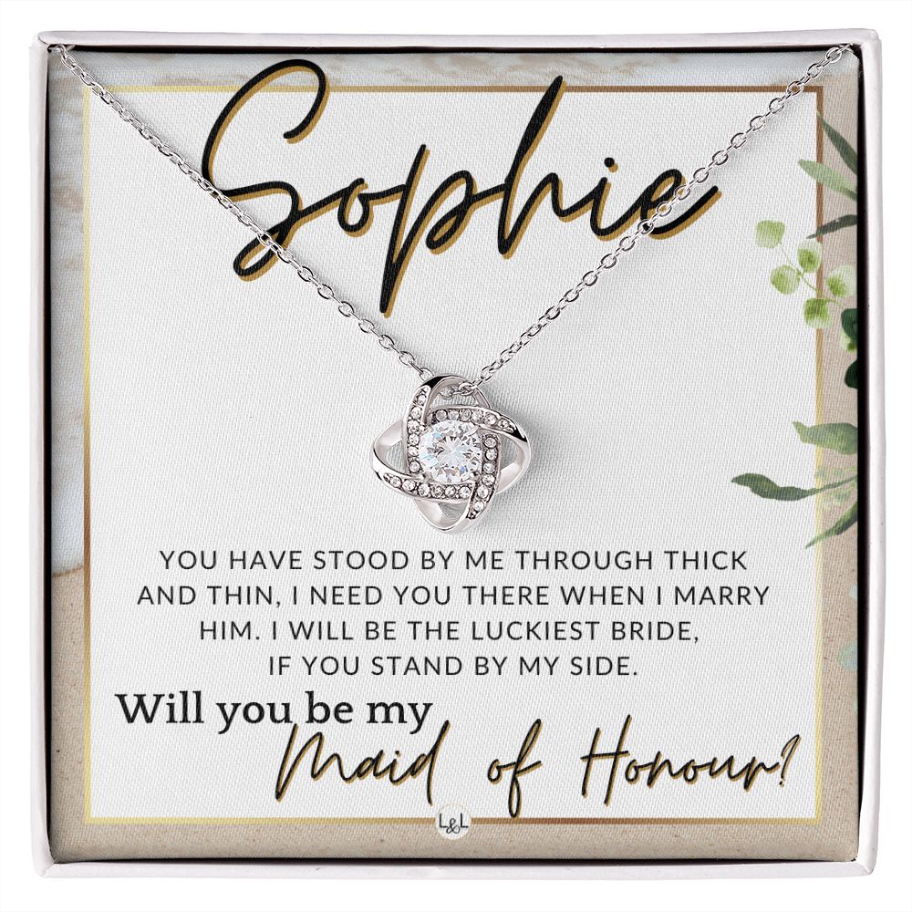 Maid of Honour Proposal, Custom Name - Be My Maid Of Honour - Gift From Bride - Need You There , Beach and Destination Wedding Theme - Jewelry - Personalized Gift