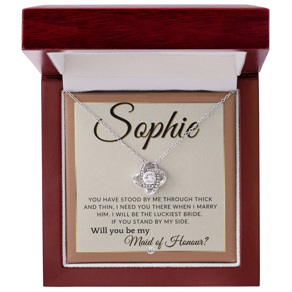 Maid of Honour Proposal, Custom Name - Be My Maid Of Honour - Gift From Bride - Need You There , Terracotta, Rust And Gold Wedding Theme - Jewelry - Personalized Gift