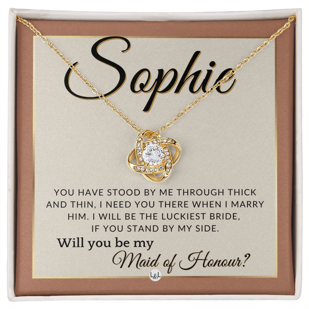 Maid of Honour Proposal, Custom Name - Be My Maid Of Honour - Gift From Bride - Need You There , Terracotta, Rust And Gold Wedding Theme - Jewelry - Personalized Gift