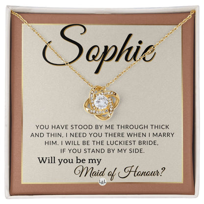 Maid of Honour Proposal, Custom Name - Be My Maid Of Honour - Gift From Bride - Need You There , Terracotta, Rust And Gold Wedding Theme - Jewelry - Personalized Gift