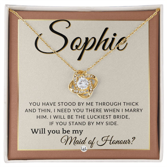 Maid of Honour Proposal, Custom Name - Be My Maid Of Honour - Gift From Bride - Need You There , Terracotta, Rust And Gold Wedding Theme - Jewelry - Personalized Gift