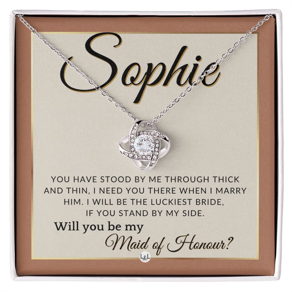 Maid of Honour Proposal, Custom Name - Be My Maid Of Honour - Gift From Bride - Need You There , Terracotta, Rust And Gold Wedding Theme - Jewelry - Personalized Gift