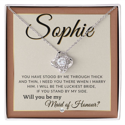 Maid of Honour Proposal, Custom Name - Be My Maid Of Honour - Gift From Bride - Need You There , Terracotta, Rust And Gold Wedding Theme - Jewelry - Personalized Gift