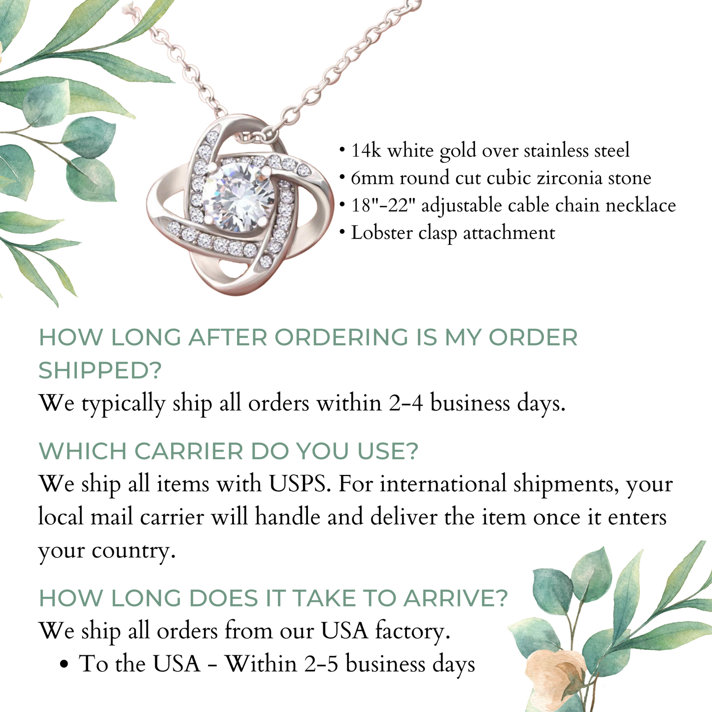 To Our Brilliant Daughter - Love Knot - Pendant Necklace