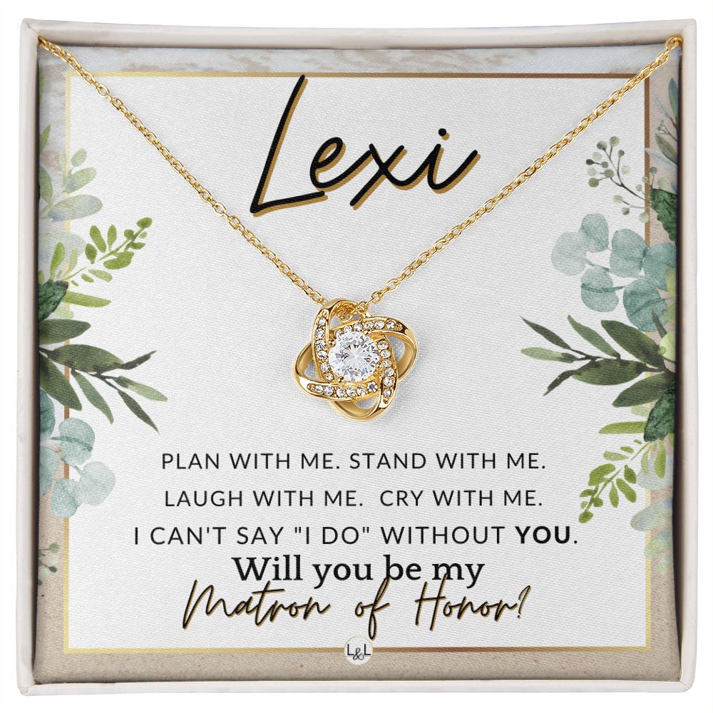 Matron of Honor Proposal, Custom Name - Be My Maid Of Honor, MOH Gift From Bride, Plan With Me , Beach and Destination Wedding Theme - Jewelry - Personalized Gift
