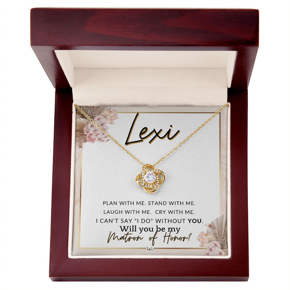 Matron of Honor Proposal, Custom Name - Be My Maid Of Honor, MOH Gift From Bride, Plan With Me , Pink Floral and Boho Wedding Theme - Jewelry - Personalized Gift