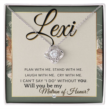 Matron of Honor Proposal, Custom Name - Be My Maid Of Honor, MOH Gift From Bride, Plan With Me , Sage Green & Boho Wedding Theme - Jewelry - Personalized Gift