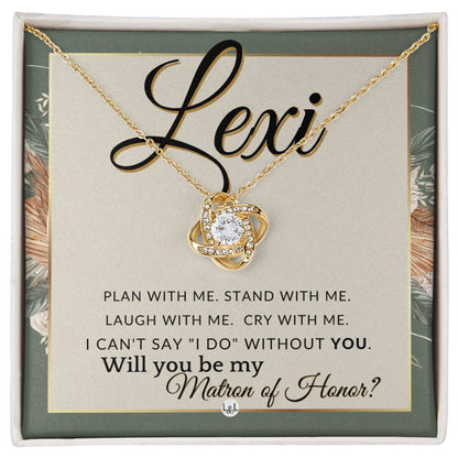 Matron of Honor Proposal, Custom Name - Be My Maid Of Honor, MOH Gift From Bride, Plan With Me , Sage Green & Boho Wedding Theme - Jewelry - Personalized Gift