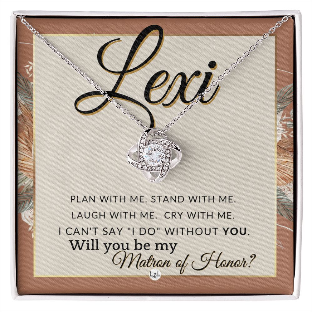 Matron of Honor Proposal, Custom Name - Be My Maid Of Honor, MOH Gift From Bride, Plan With Me , Terracotta, Rust And Gold Wedding Theme - Jewelry - Personalized Gift