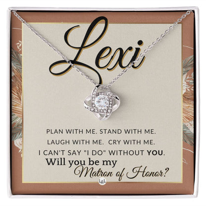Matron of Honor Proposal, Custom Name - Be My Maid Of Honor, MOH Gift From Bride, Plan With Me , Terracotta, Rust And Gold Wedding Theme - Jewelry - Personalized Gift
