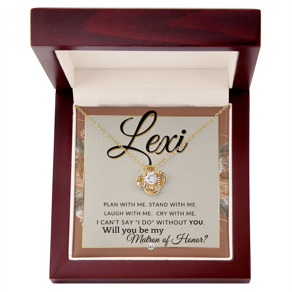 Matron of Honor Proposal, Custom Name - Be My Maid Of Honor, MOH Gift From Bride, Plan With Me , Terracotta, Rust And Gold Wedding Theme - Jewelry - Personalized Gift