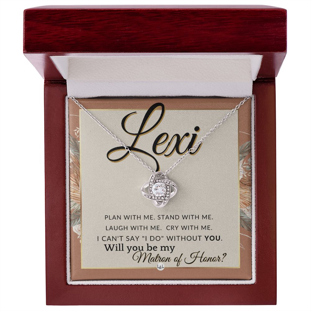 Matron of Honor Proposal, Custom Name - Be My Maid Of Honor, MOH Gift From Bride, Plan With Me , Terracotta, Rust And Gold Wedding Theme - Jewelry - Personalized Gift