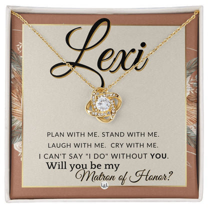 Matron of Honor Proposal, Custom Name - Be My Maid Of Honor, MOH Gift From Bride, Plan With Me , Terracotta, Rust And Gold Wedding Theme - Jewelry - Personalized Gift