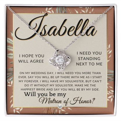 Matron of Honor Proposal Gift, Custom Name, Be My MOH Gift From Bride, By My Side Wedding Party , Terracotta, Rust And Gold Wedding Theme - Jewelry - Personalized Gift
