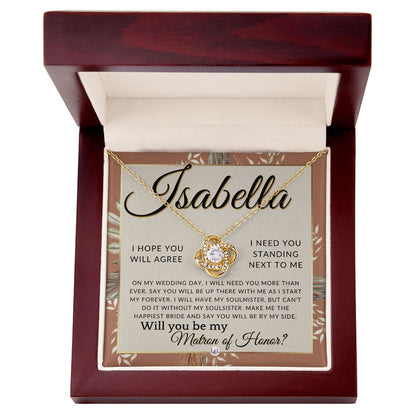 Matron of Honor Proposal Gift, Custom Name, Be My MOH Gift From Bride, By My Side Wedding Party , Terracotta, Rust And Gold Wedding Theme - Jewelry - Personalized Gift