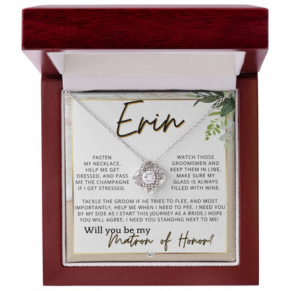 Matron of Honor Proposal Gift, Custom Name, Be My MOH Gift From Bride, Need You, Wedding Party , Beach and Destination Wedding Theme - Jewelry - Personalized Gift
