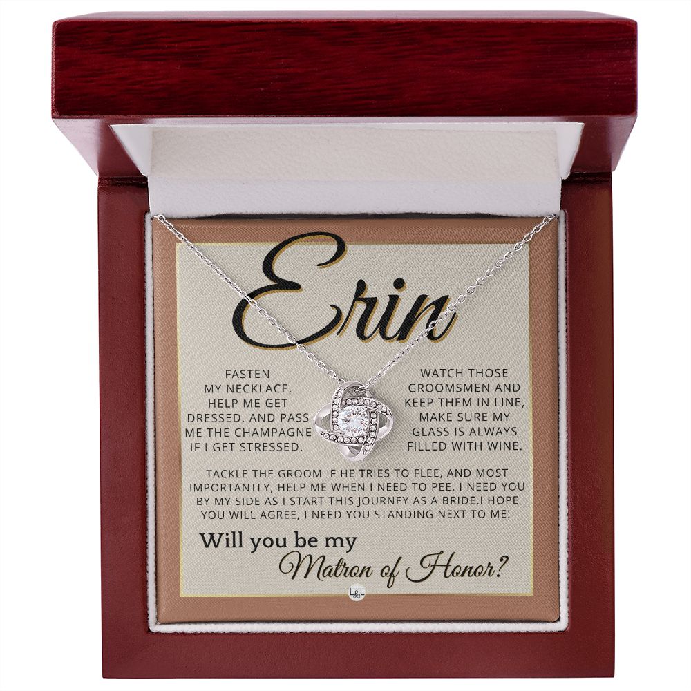 Matron of Honor Proposal Gift, Custom Name, Be My MOH Gift From Bride, Need You, Wedding Party , Terracotta, Rust And Gold Wedding Theme - Jewelry - Personalized Gift