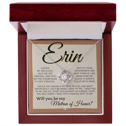 Matron of Honor Proposal Gift, Custom Name, Be My MOH Gift From Bride, Need You, Wedding Party , Terracotta, Rust And Gold Wedding Theme - Jewelry - Personalized Gift