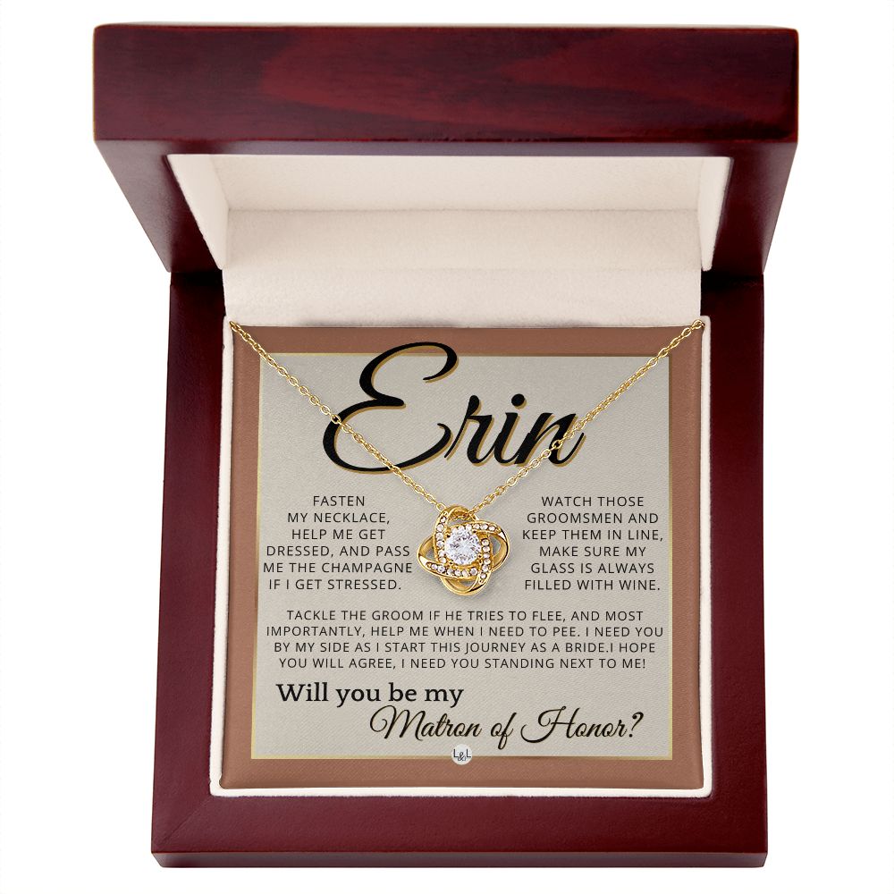 Matron of Honor Proposal Gift, Custom Name, Be My MOH Gift From Bride, Need You, Wedding Party , Terracotta, Rust And Gold Wedding Theme - Jewelry - Personalized Gift