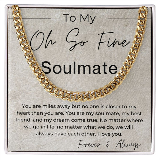 Miles Apart - Gift for Long Distance Soulmate -Long Distance Relationship Gift - Linked Chain Necklace - Jewelry - Personalized Gift