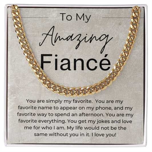 My Favorite Everything - Gift for Fiancé, Gift for My Groom From Bride - Linked Chain Necklace - Jewelry - Personalized Gift
