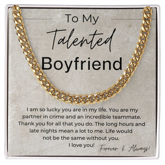 My Partner in Crime - Gift for Boyfriend - Linked Chain Necklace - Jewelry - Personalized Gift