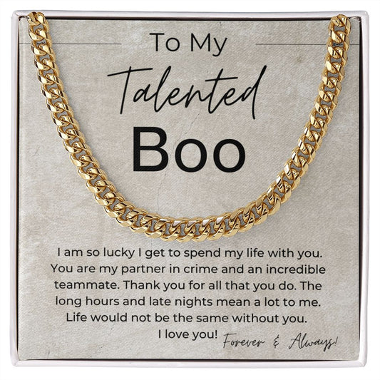 My Partner in Crime - Gift for Him - Linked Chain Necklace - Jewelry - Personalized Gift