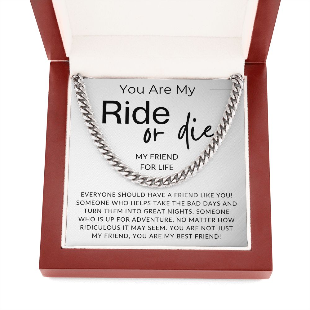 My Ride Or Die - Gift for Best Friend, Bonus Brother - Jewelry - Personalized Gift