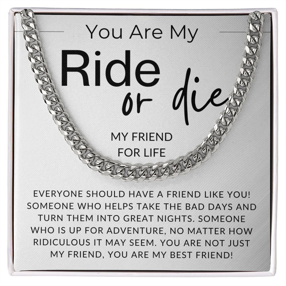 My Ride Or Die - Gift for Best Friend, Bonus Brother - Jewelry - Personalized Gift